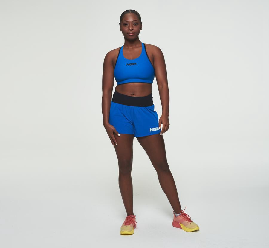 Hoka One One Womens Shorts - Performance - Blue - SQTW78960